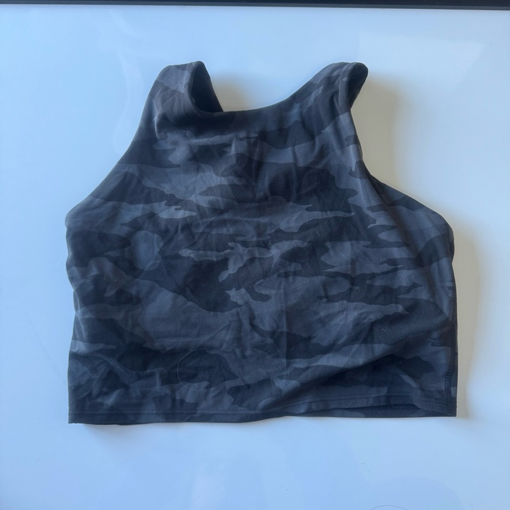 Athleta Camo Cropped Tank Black‎ Size Medium